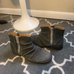 Anthropology Inca Blue Gray Suede Boots